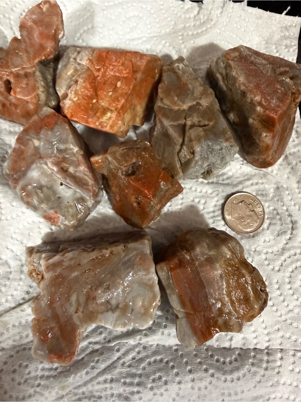 Raw grey  red pink rocks  Agate/Chalcedony Rough Stones - Lot - Summerville GA